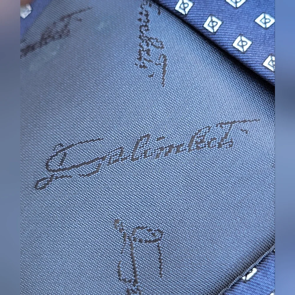 Galimberti Blue Polka Dot Italian Silk Tie